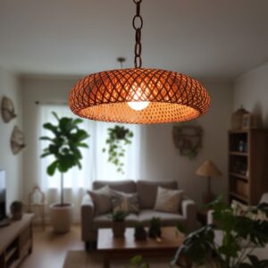 Round Bamboo Hanging Light