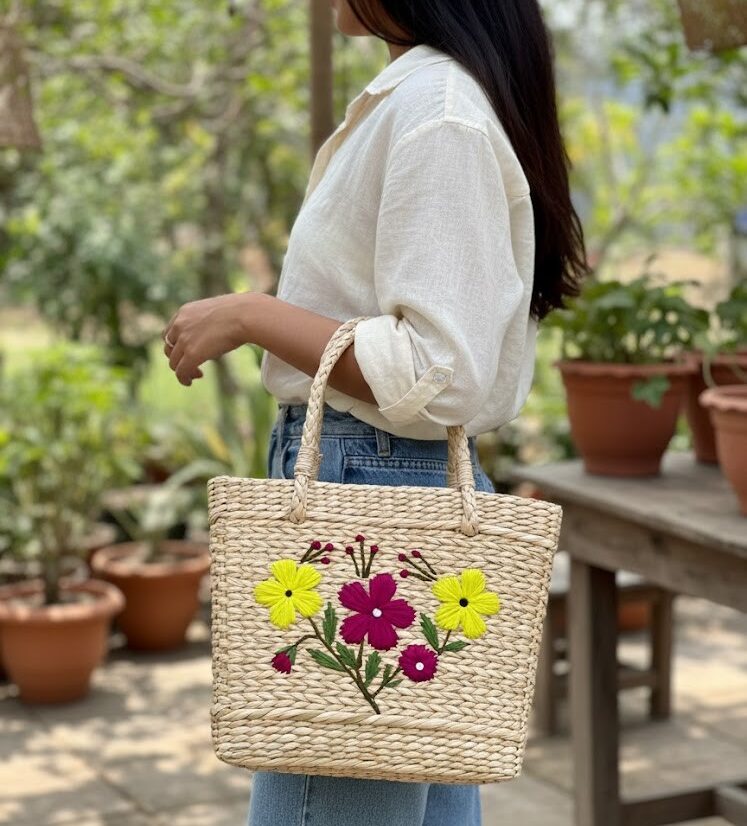 Square marketing bag embroidery